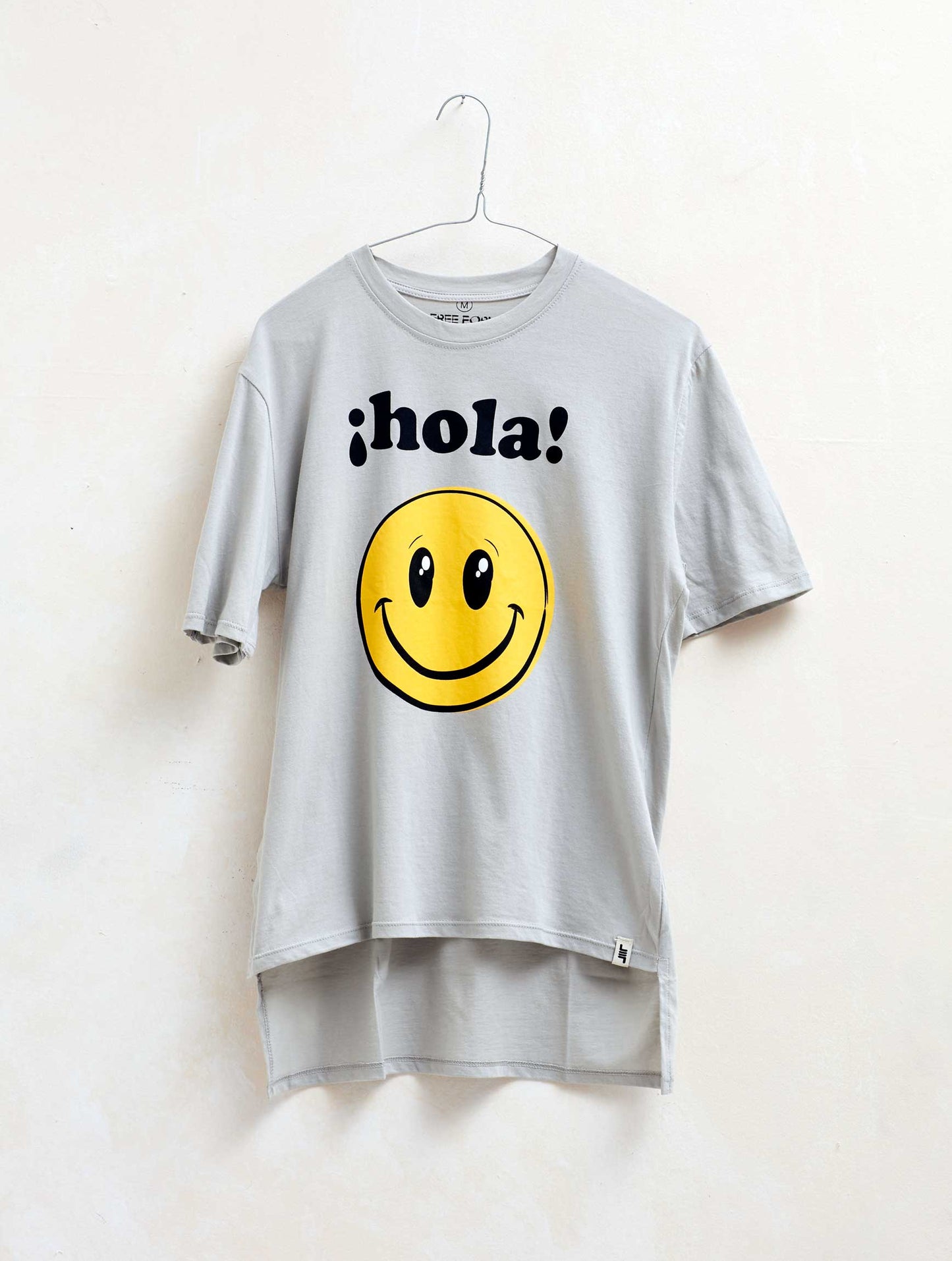 Camiseta hombre manga corta "SMILE" gris