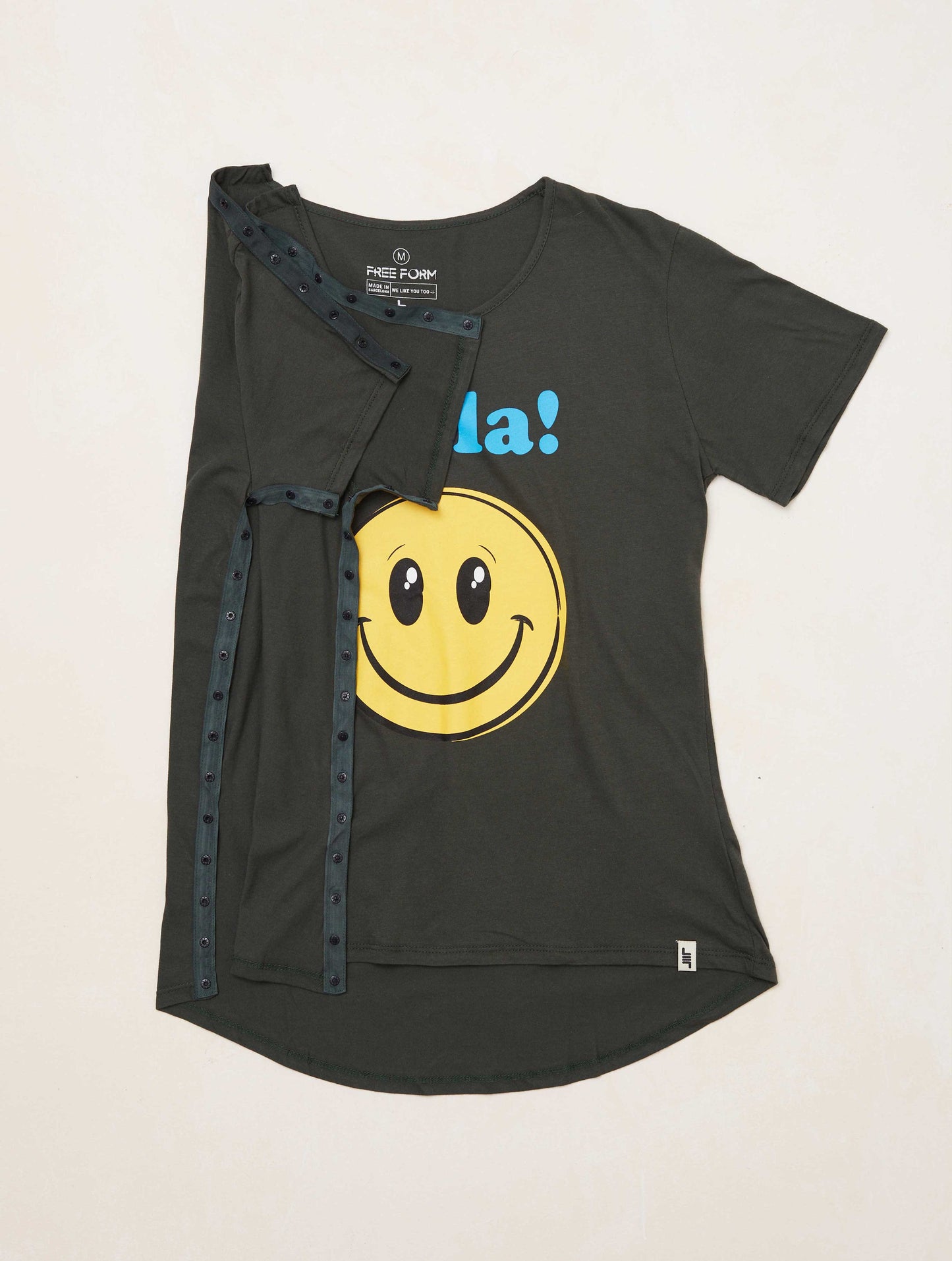 Camiseta mujer manga corta "Hola" verde