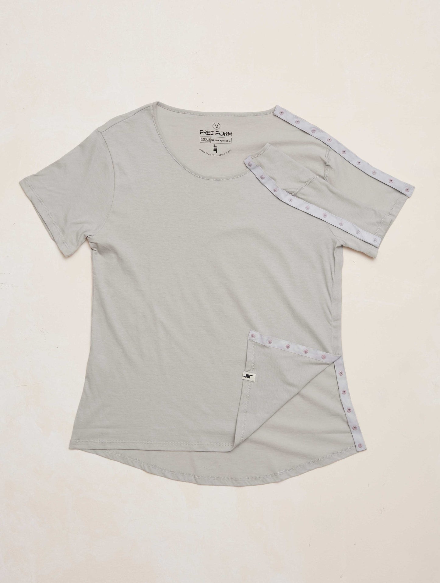 Camiseta mujer manga corta gris