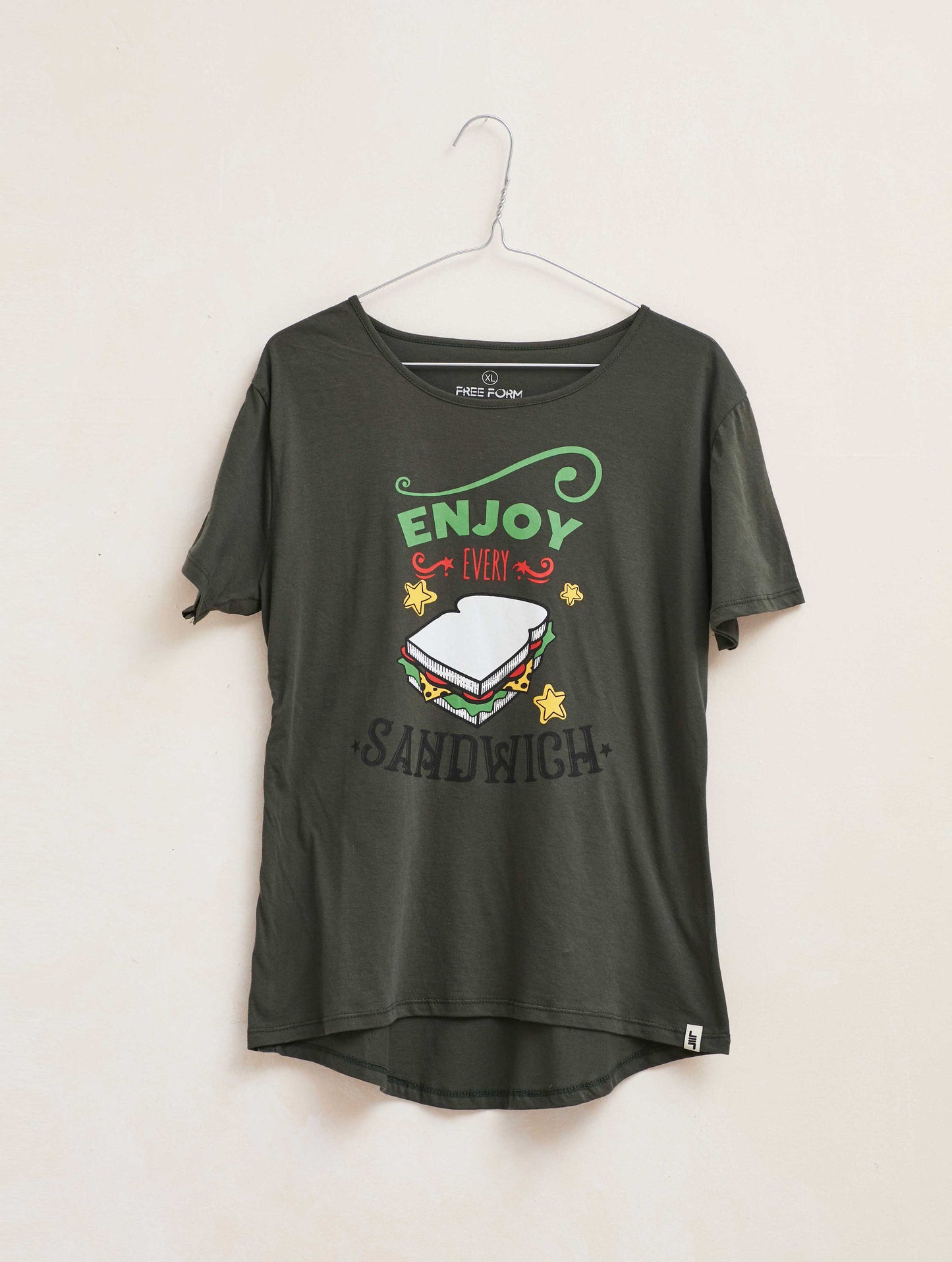 Camiseta mujer manga corta "SANDWICH" verde