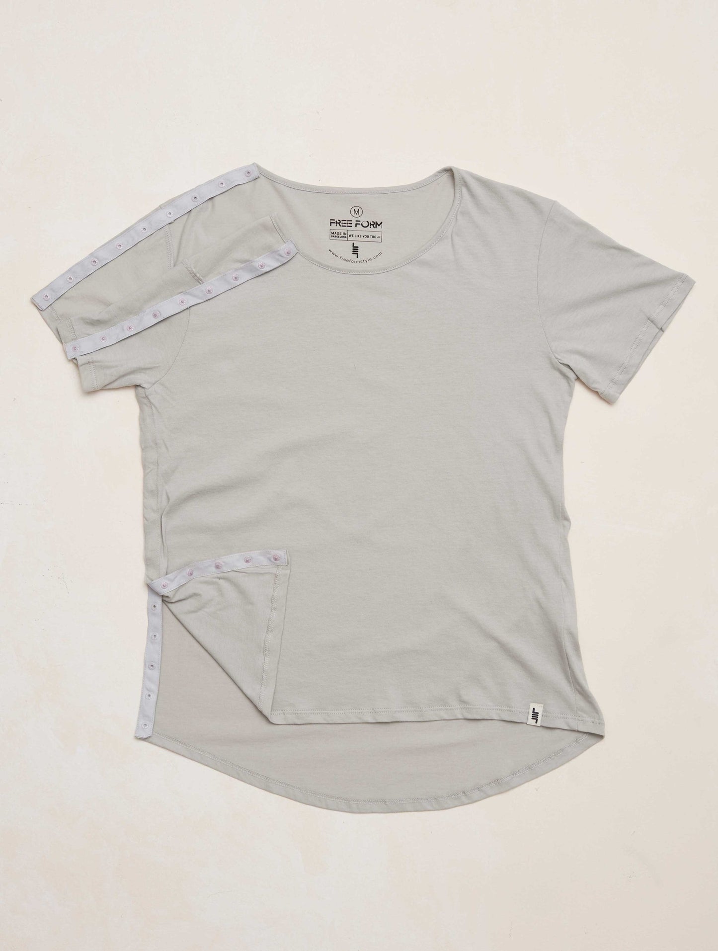 Camiseta mujer manga corta gris